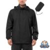 Outdoor Ventures Men’s Rain Jacket – Waterproof Lightweight Packable